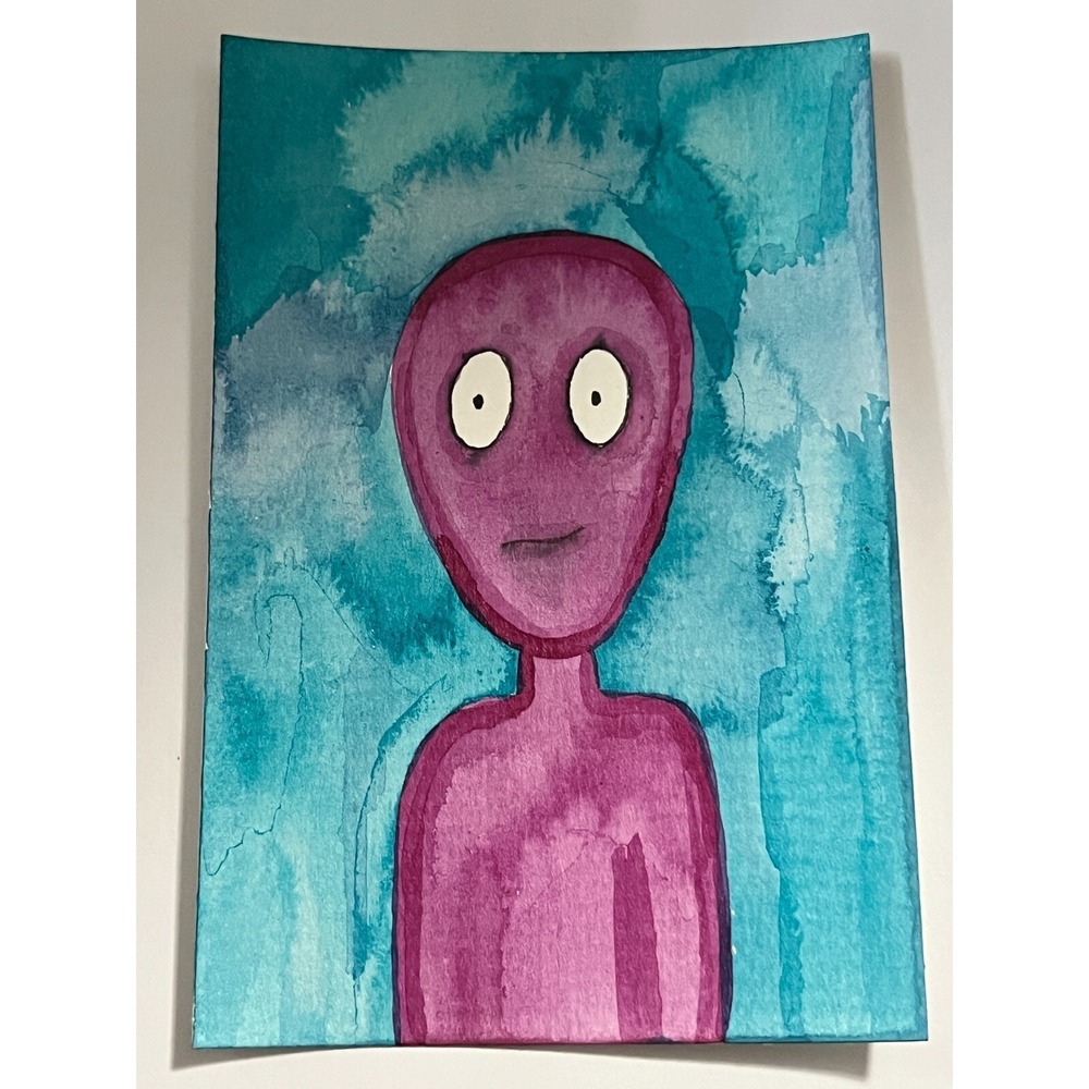 The Guy ACEO Artist Original 4x6 Postcard‎ Ink Painting Anime Drawing Artwork